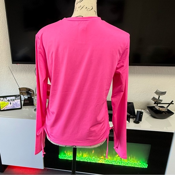 NWT Juicy Couture Pink Long Sleeve Rash Guard / Beach Cover-Up - XL - Picture 2 of 6